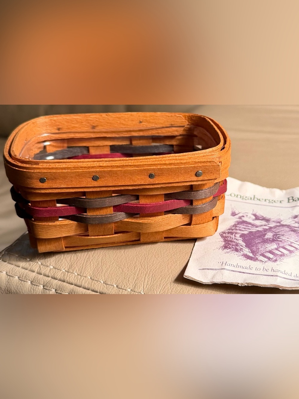 LONGABERGER 1994 FATHERS DAY BUSINESS CARD BASKET N PROTECTOR